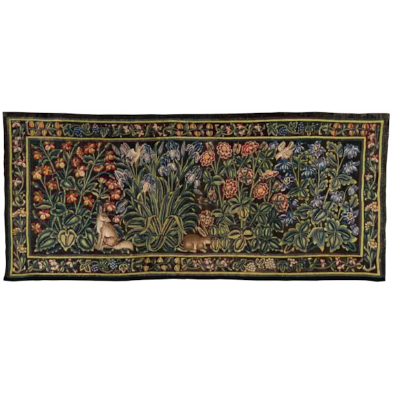 Fox and Hare on a Floral Ground